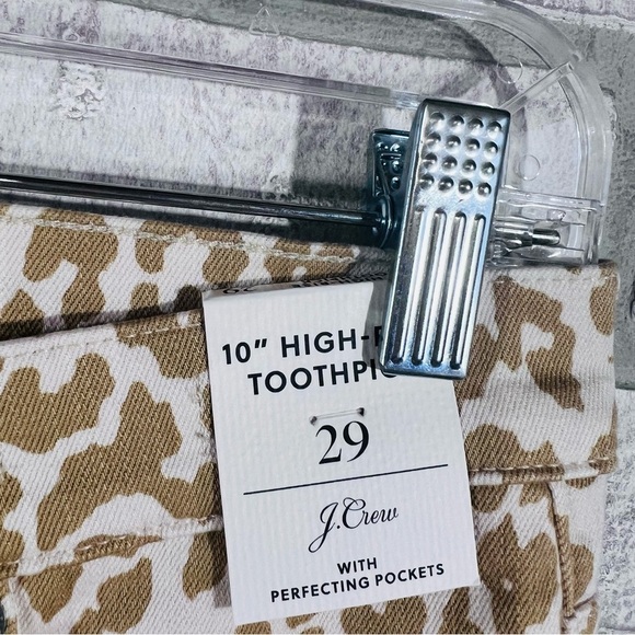 J. Crew NWT 10” High Rise Toothpick Skinny Jeans in Safari Leopard Print Size 29 - Picture 10 of 13